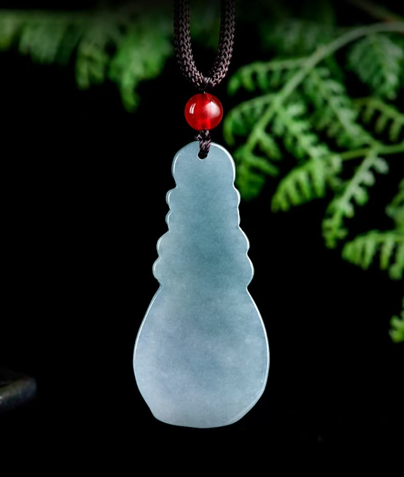 Good Fortune Jade Pendant Necklace,Natural Grade A Certified Myanmar Jadeite
