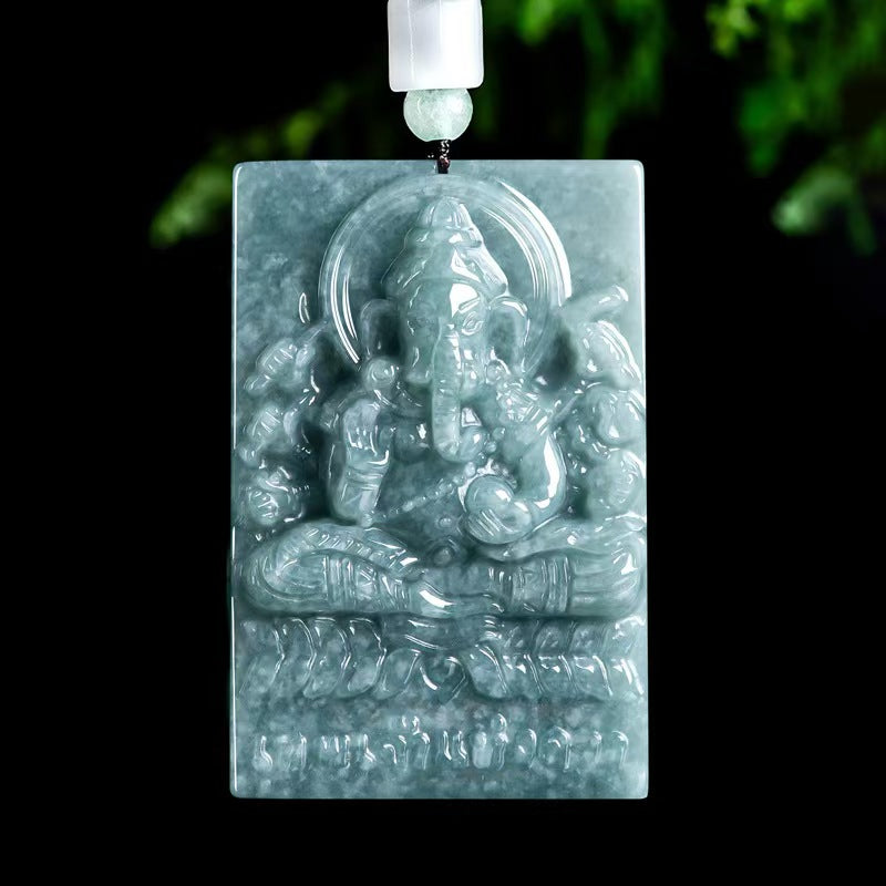 Good Fortune Jade Pendant Necklace,Natural Grade A Certified Myanmar Jadeite