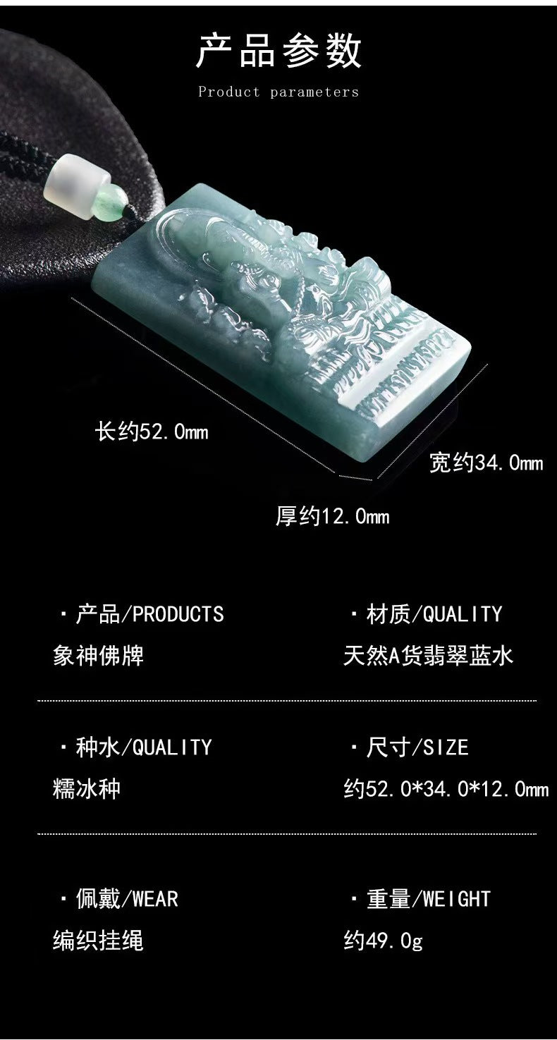 Good Fortune Jade Pendant Necklace,Natural Grade A Certified Myanmar Jadeite