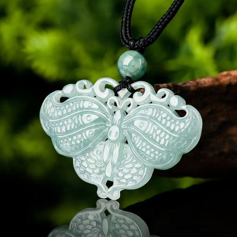 Good Fortune Jade Pendant Necklace,Natural Grade A Certified Myanmar Jadeite