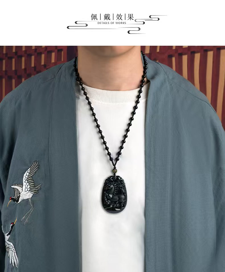 Good Fortune Jade Pendant Necklace,Natural Grade A Certified Myanmar Jadeite