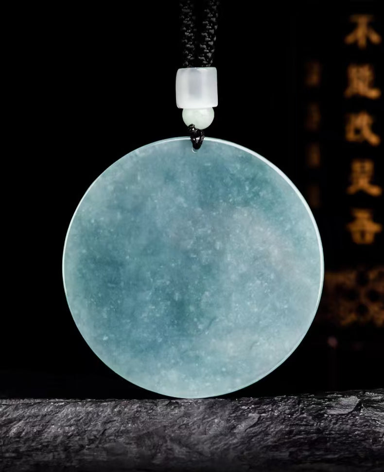 Good Fortune Jade Pendant Necklace,Natural Grade A Certified Myanmar Jadeite