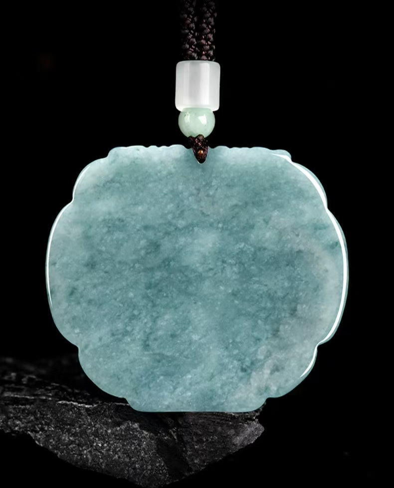 Good Fortune Jade Pendant Necklace,Natural Grade A Certified Myanmar Jadeite