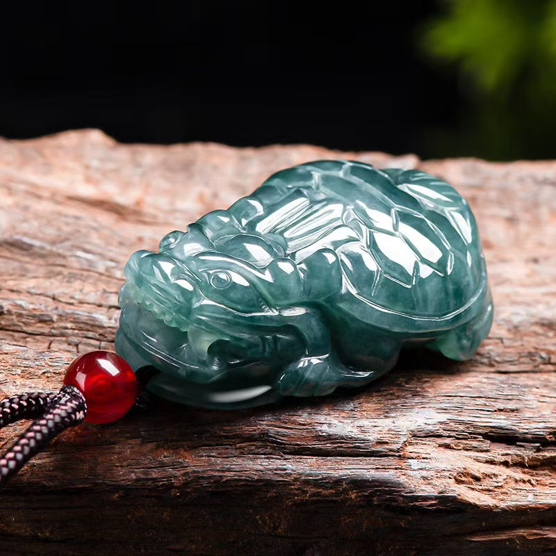 Good Fortune Jade Pendant Necklace,Natural Grade A Certified Myanmar Jadeite