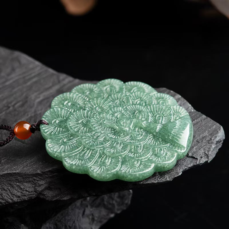 Good Fortune Jade Pendant Necklace,Natural Grade A Certified Myanmar Jadeite