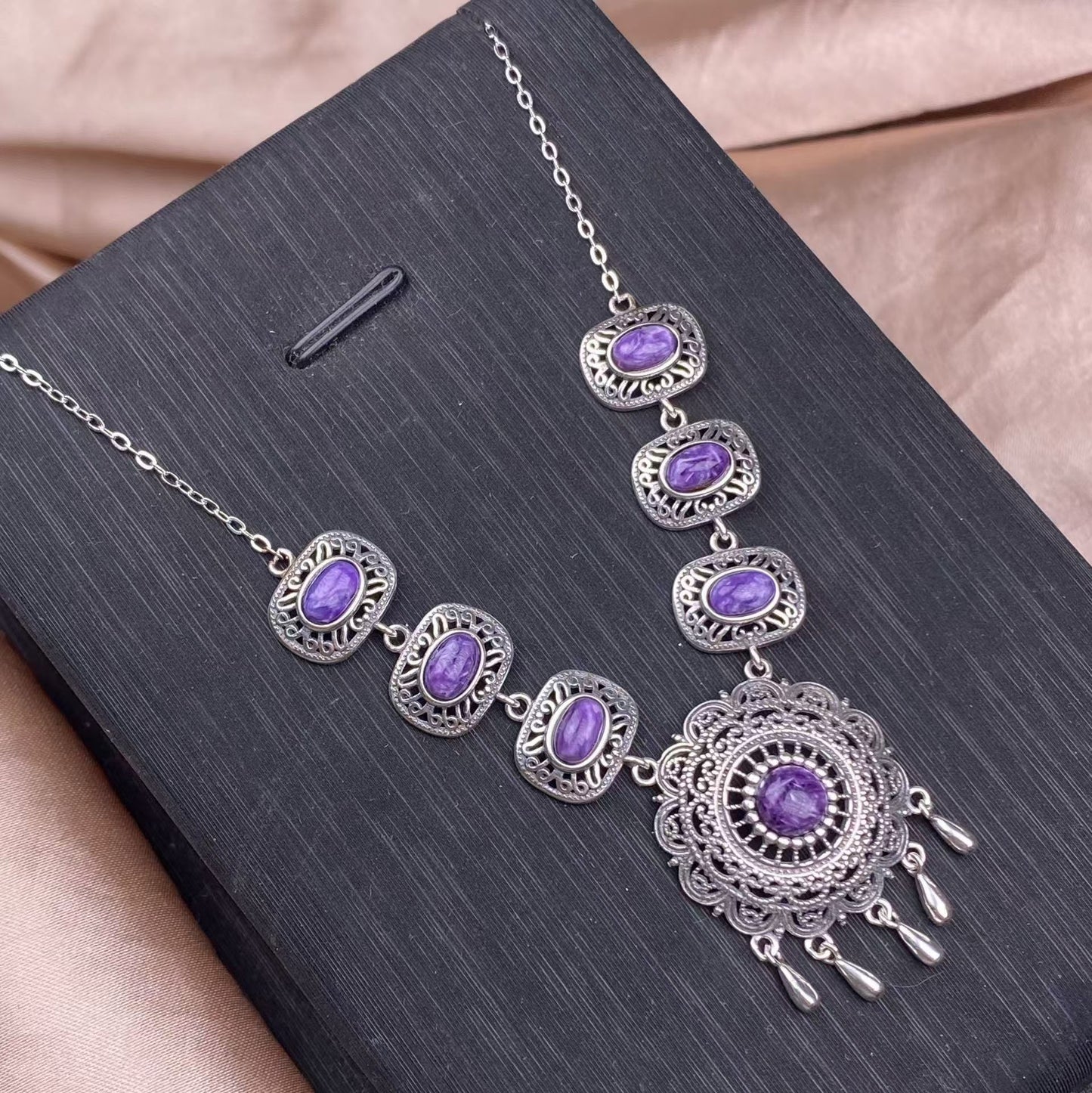 charoite necklace S925