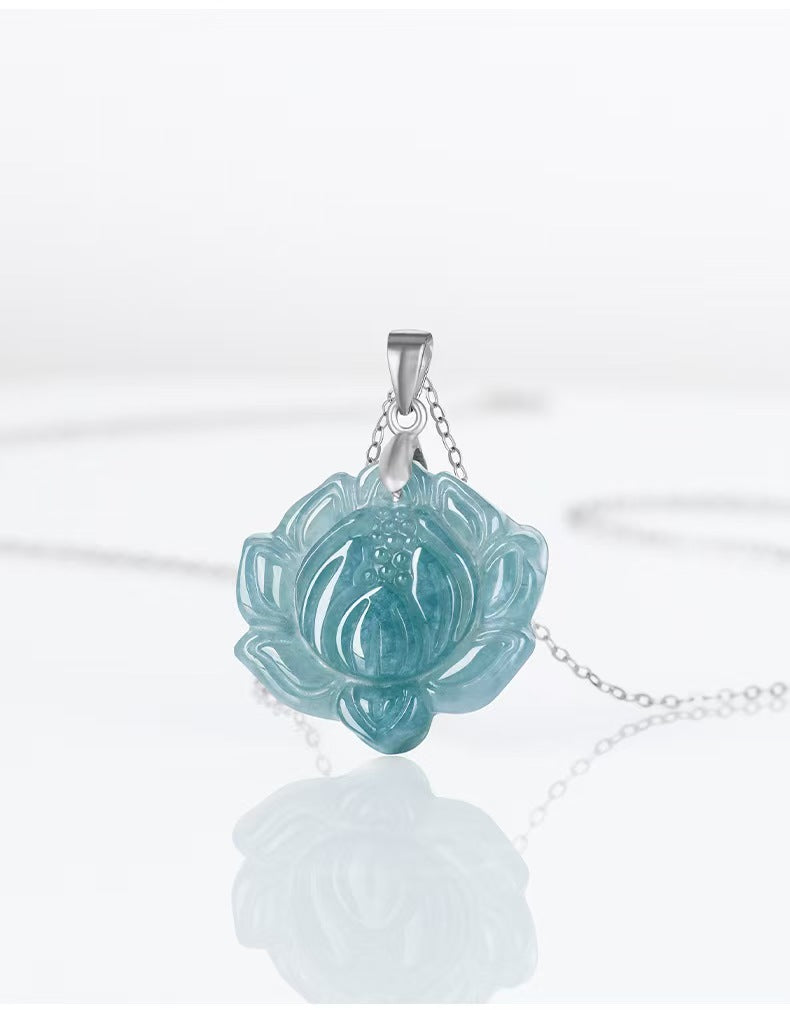 Good Fortune Jade Pendant Necklace,Natural Grade A Certified Myanmar Jadeite