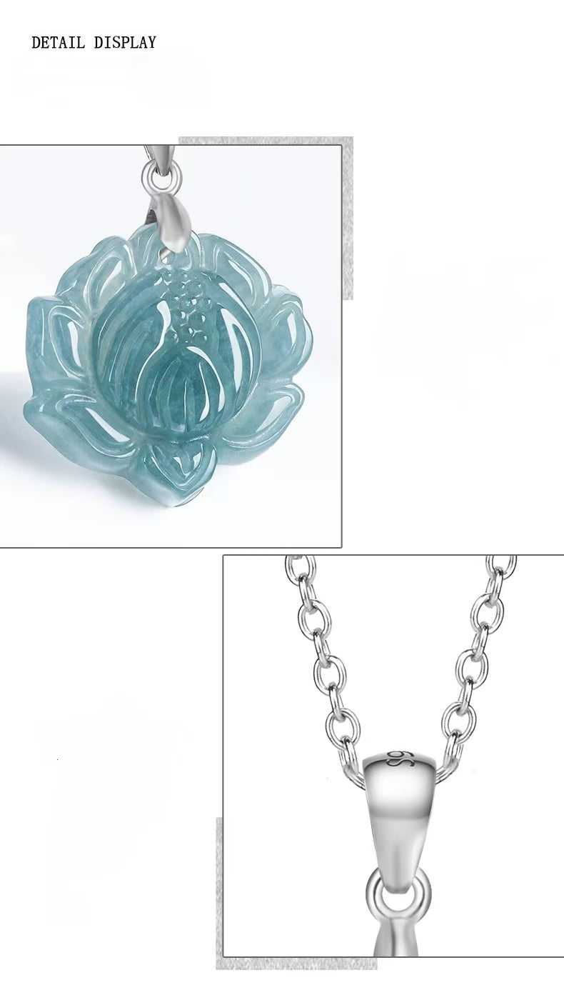 Good Fortune Jade Pendant Necklace,Natural Grade A Certified Myanmar Jadeite