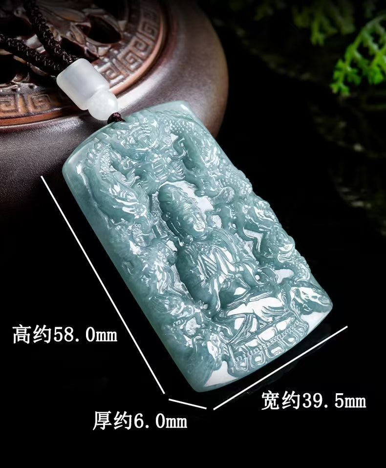Good Fortune Jade Pendant Necklace,Natural Grade A Certified Myanmar Jadeite