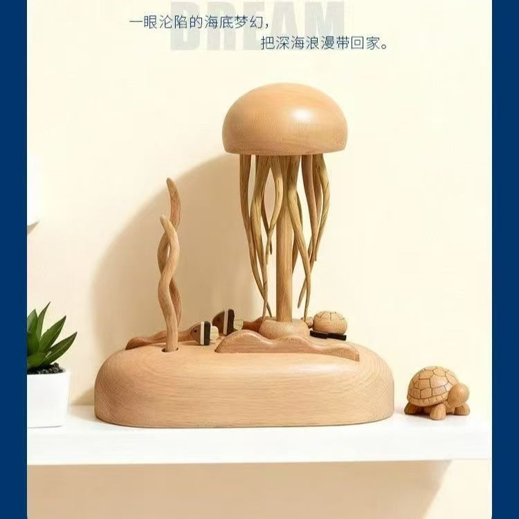 Handcrafted Wooden Jellyfish Automaton – Bring the Ocean’s Magic to Your Home