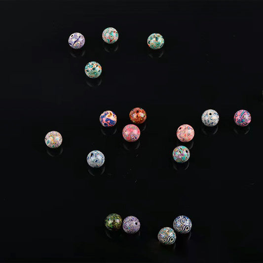 Lacquer Beads Opal Inclusion Various colors 12mm