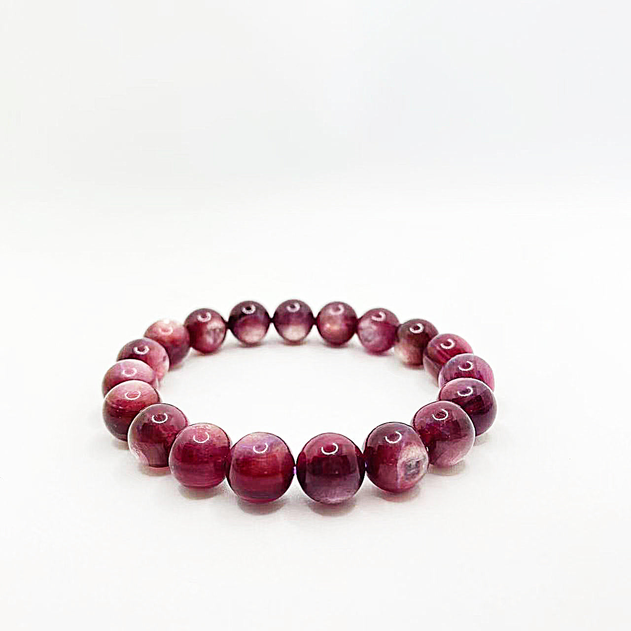 Lepidolite Bracelet 7-10mm Natural Crystal Round Bead Elastic String