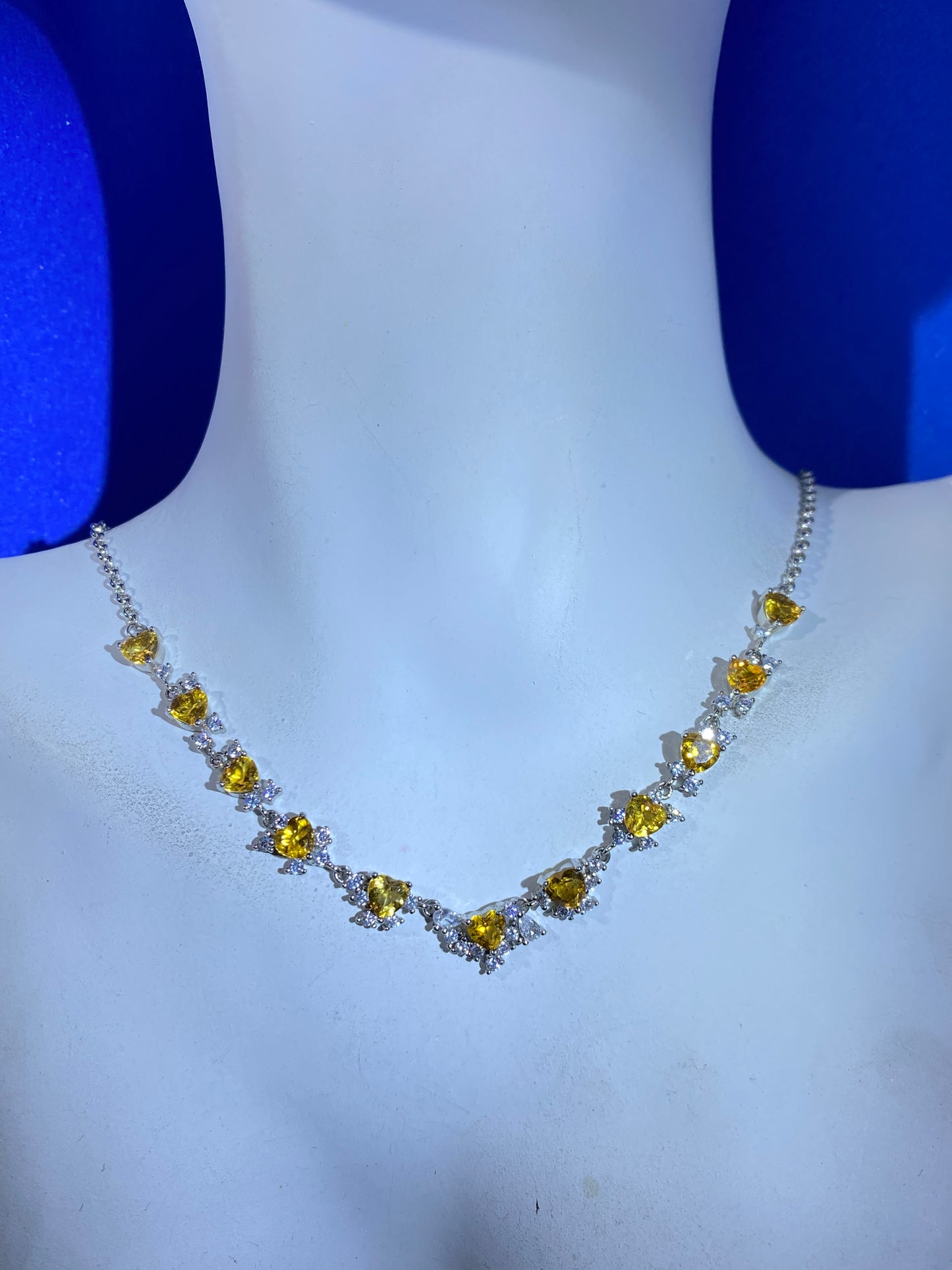 Citrine Necklace 925 Sterling Silver & Genuine Citrine