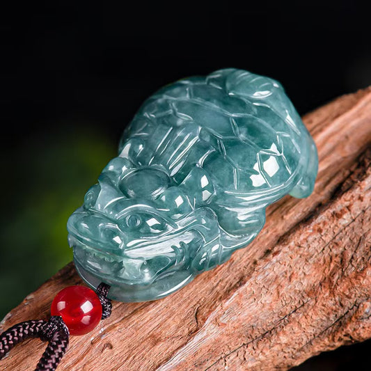 Good Fortune Jade Pendant Necklace,Natural Grade A Certified Myanmar Jadeite