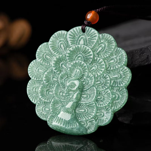 Good Fortune Jade Pendant Necklace,Natural Grade A Certified Myanmar Jadeite