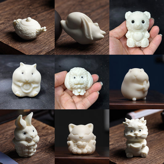 Ivory Nut Carving Adorable Mini Home Decor