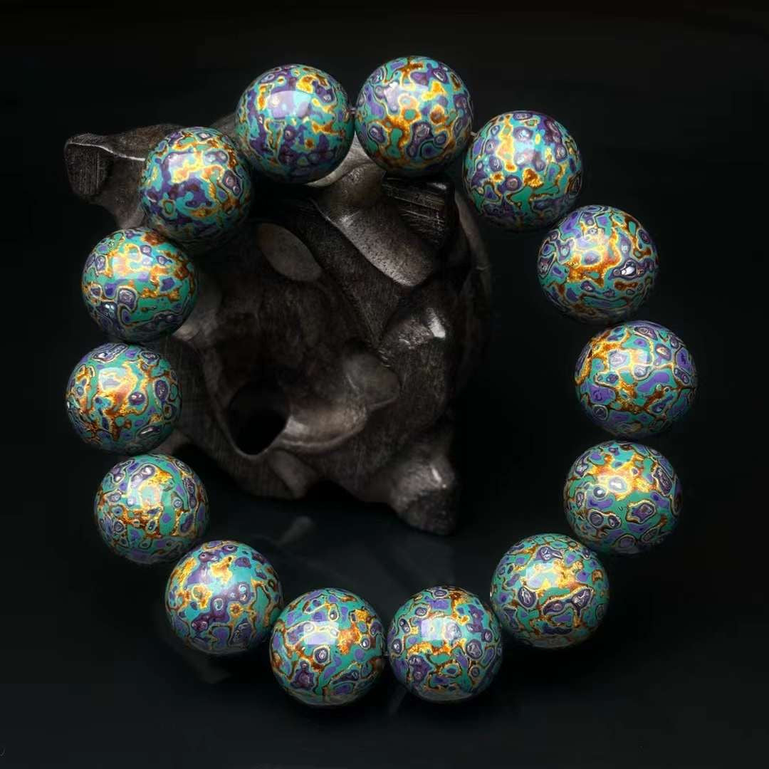 Lacquer Bracelet Mother Pearl Inclusion 15mm Various Colors.