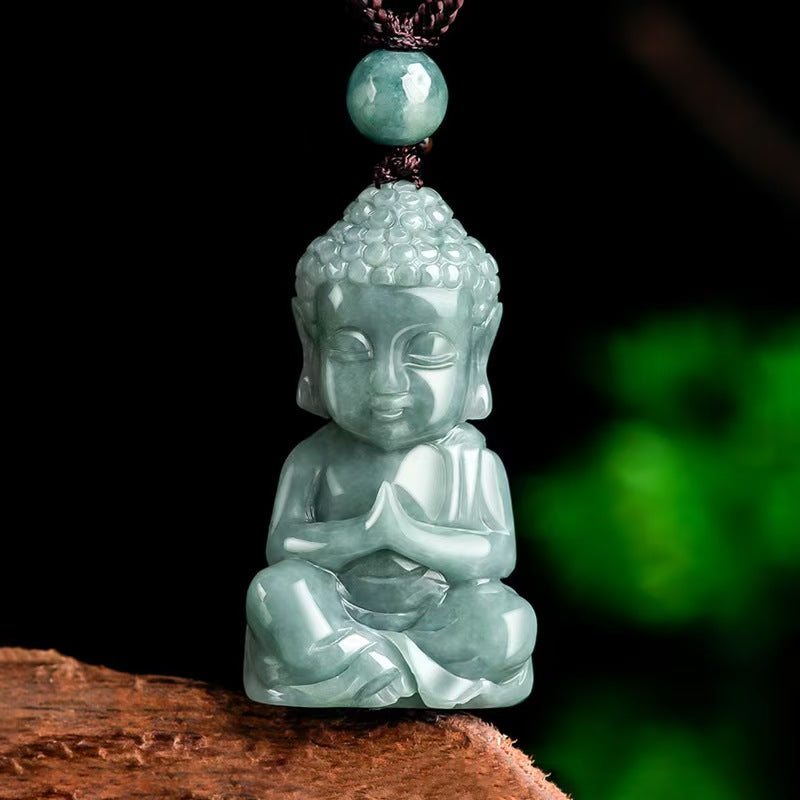 Good Fortune Jade Pendant Necklace,Natural Grade A Certified Myanmar Jadeite