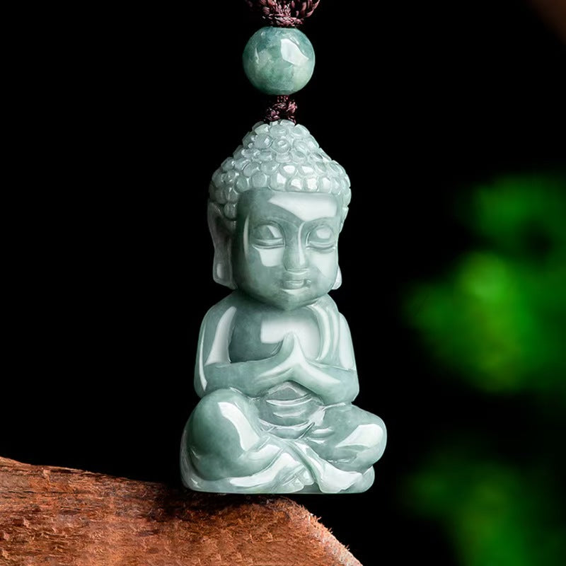 Good Fortune Jade Pendant Necklace,Natural Grade A Certified Myanmar Jadeite