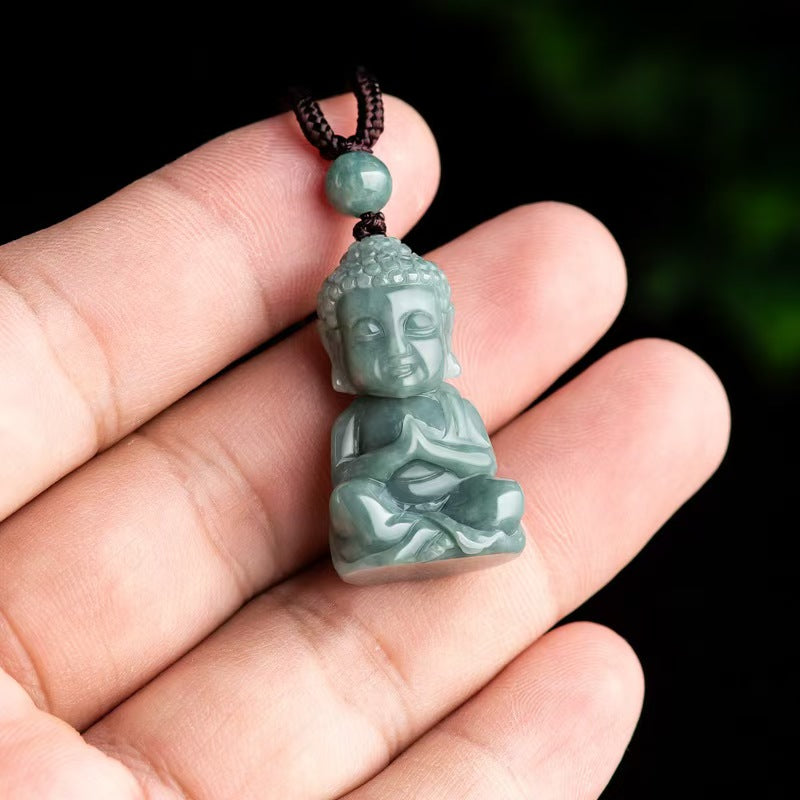 Good Fortune Jade Pendant Necklace,Natural Grade A Certified Myanmar Jadeite