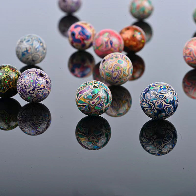 Lacquer Beads Opal Inclusion Various colors 12mm