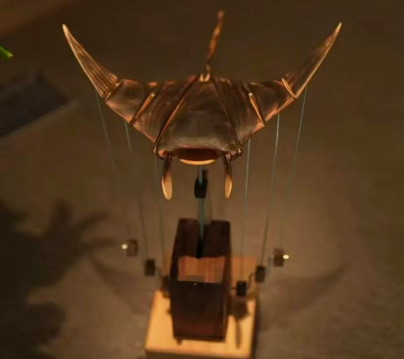 Handcrafted Wooden Manta Ray Automaton – Kinetic Art That Brings the Ocean to Your Home