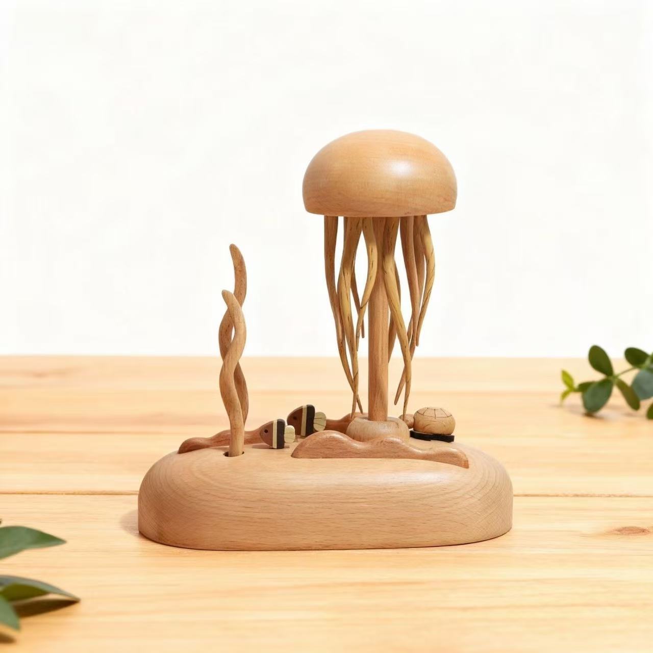 Handcrafted Wooden Jellyfish Automaton – Bring the Ocean’s Magic to Your Home