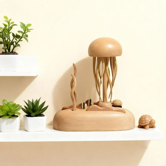 Handcrafted Wooden Jellyfish Automaton – Bring the Ocean’s Magic to Your Home